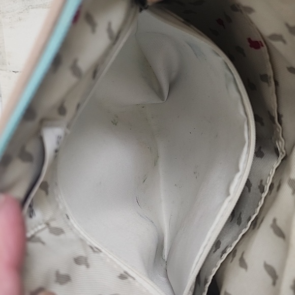 Sakroots Artist Circle Coated Canvas Turquoise Pink Beige Crossbody Purse FLAWS - Picture 11 of 14